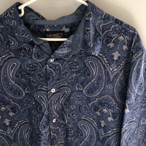 Cremieux Blue Paisley Button Front Shirt